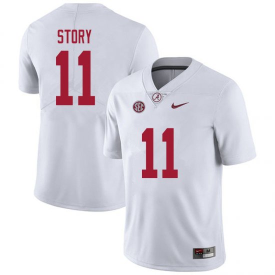 NCAA Men's Alabama Crimson Tide #11 Kristian Story Stitched College 2020 Nike Authentic White Football Jersey XH17X80RL